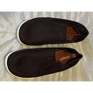 OluKai Nohea Shoes Men's Sz 13 Dark Brown Casual Mesh Slip On - S104